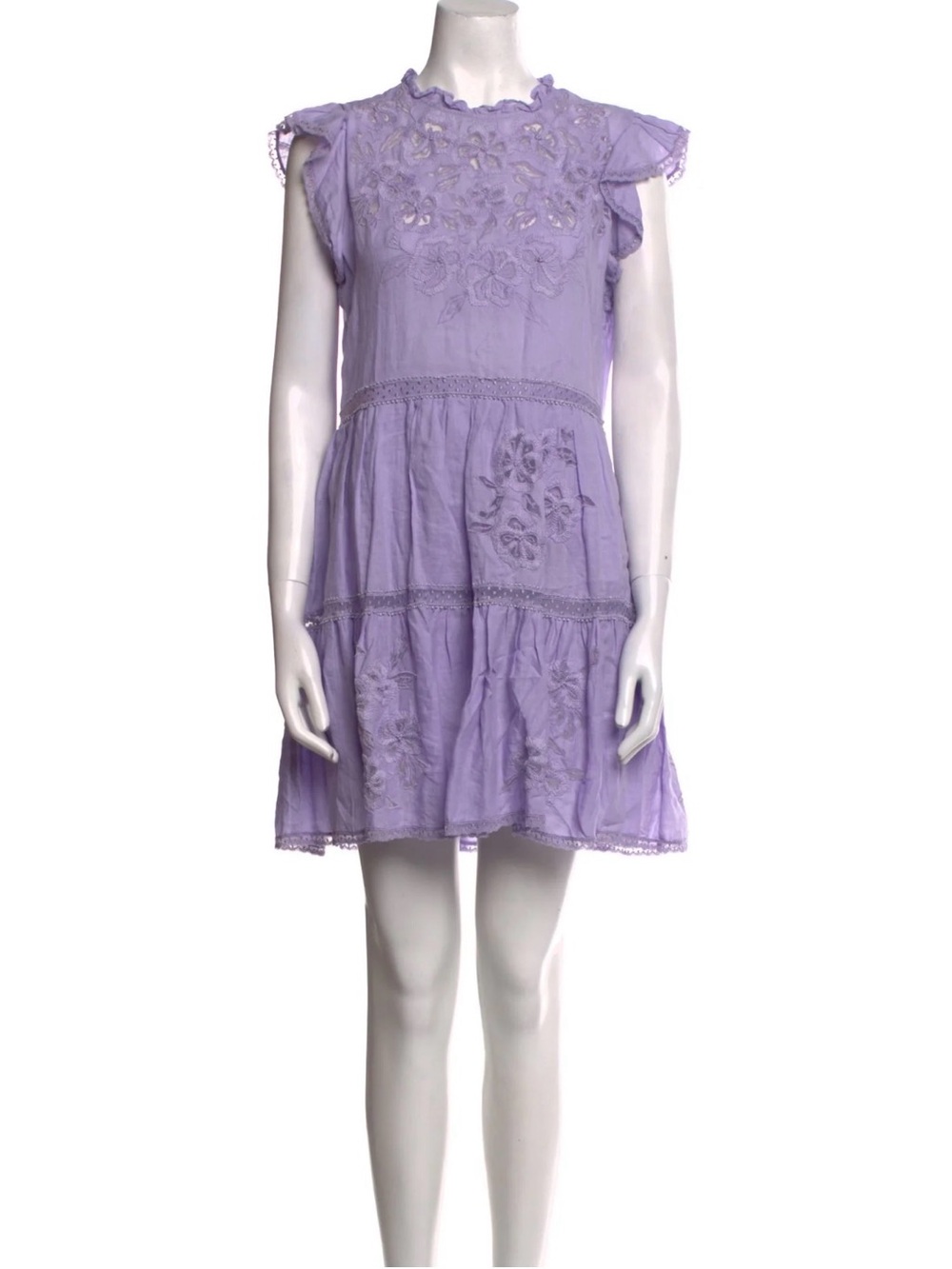 Veronica Beard Lilac Floral Embroidered Dress